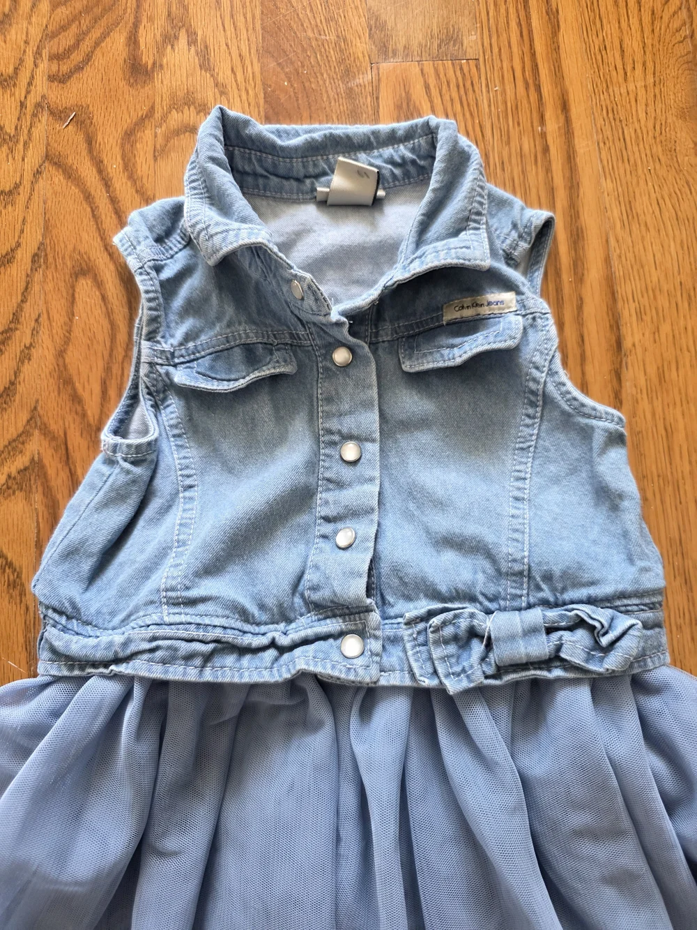 Calvin Klein Jeans Blue Denim-Style Top with Blue Tulle Skirt
